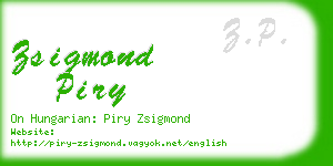 zsigmond piry business card